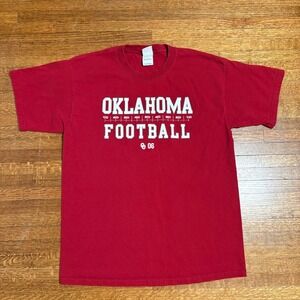 Oklahoma Sooners Football T Shirt OU‎ NCAA Crimson Gildan Large
